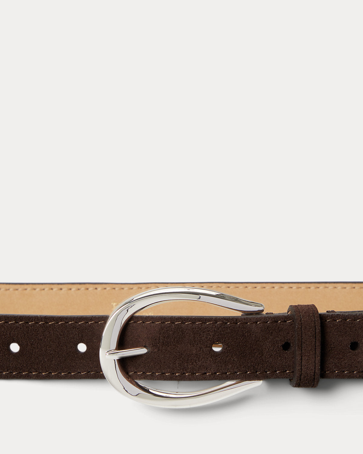 Stirrup-Buckle Calfskin Suede Belt