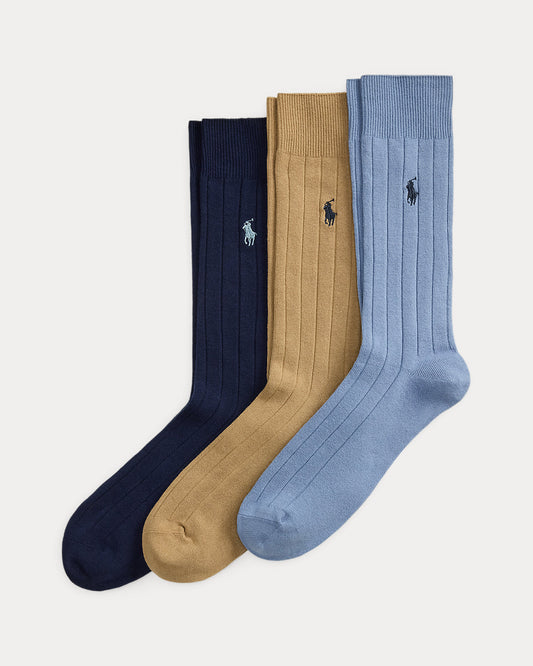 Ribbed Cotton-Blend Trouser Sock 3-Pack