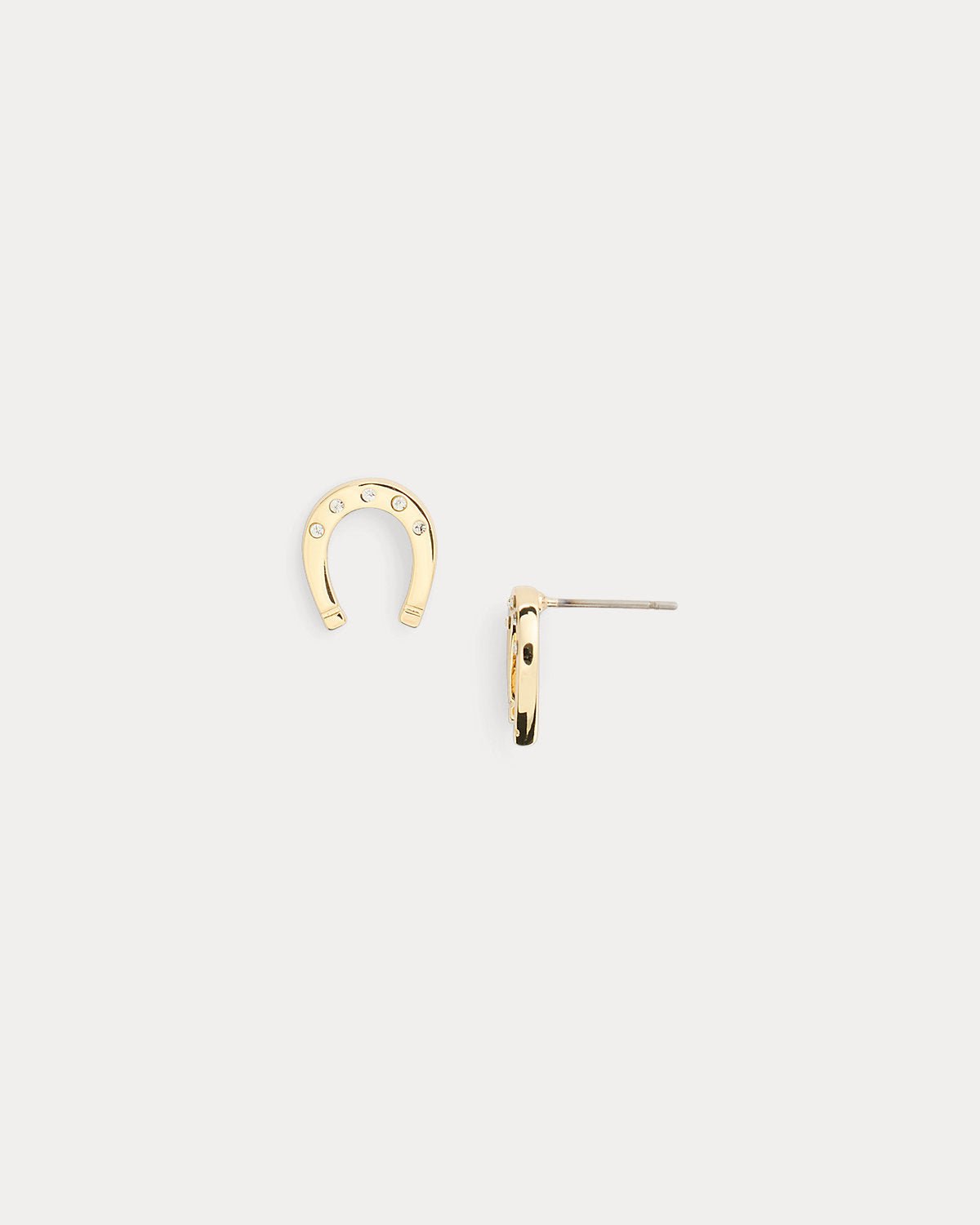 Gold-Plated Pav¨¦ Horseshoe Studs