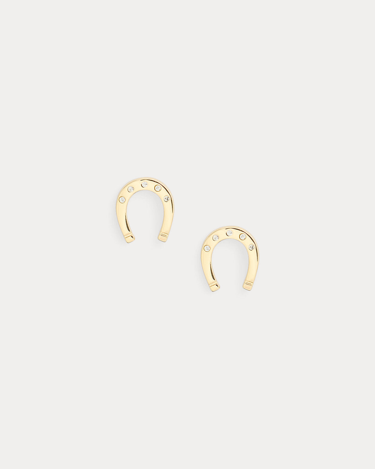 Gold-Plated Pav¨¦ Horseshoe Studs