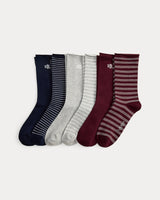 Navy Grey Heather Wine