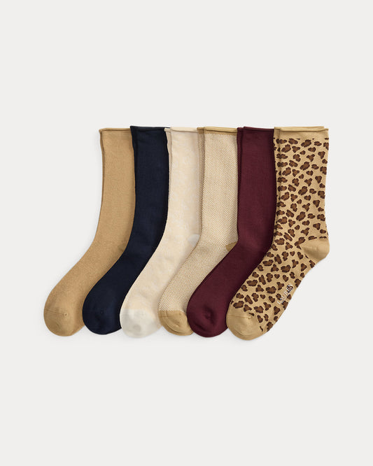 Patterned Roll-Top Sock 6-Pack