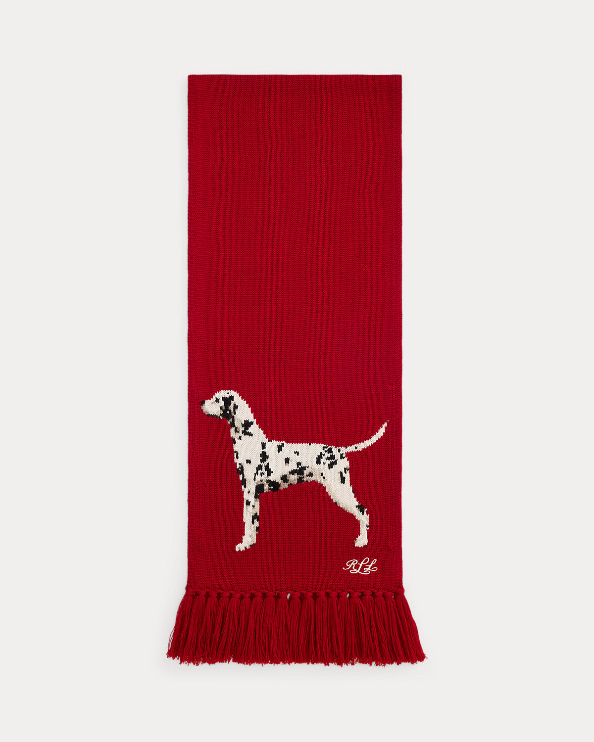 Fringe-Trim Dalmatian Scarf