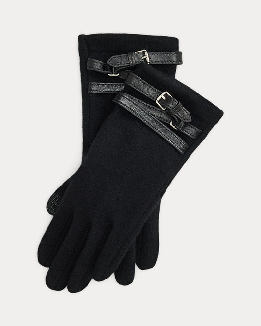 Lambskin-Trim Wool-Blend Tech Gloves