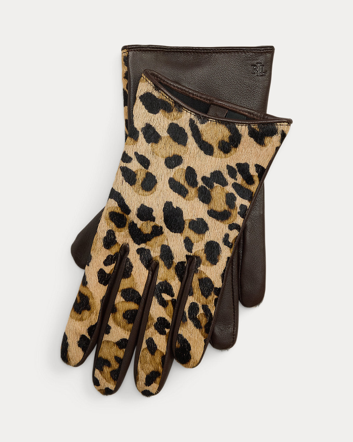 Ocelot-Print Haircalf & Sheepskin Gloves