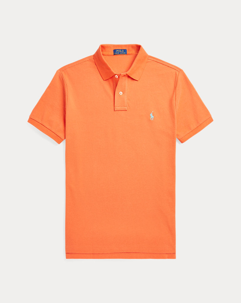 Slim Fit Mesh Polo Shirt Spring Melon