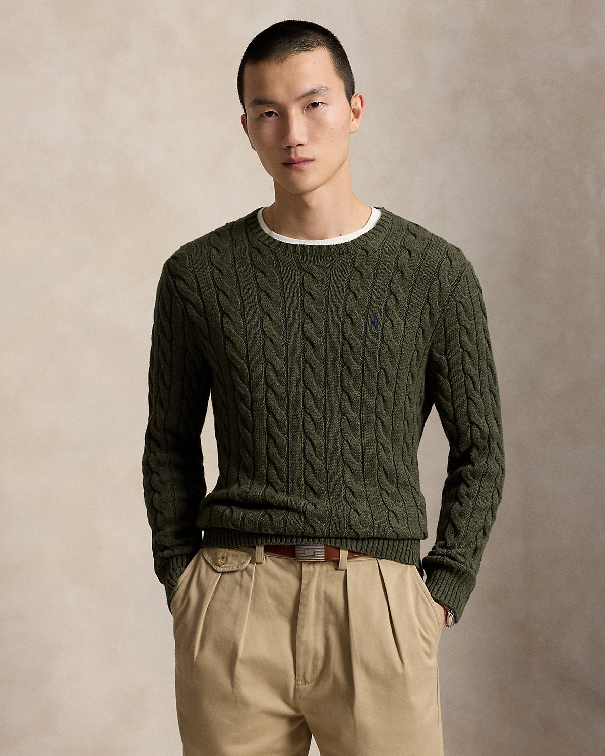 Cable-Knit Cotton Sweater