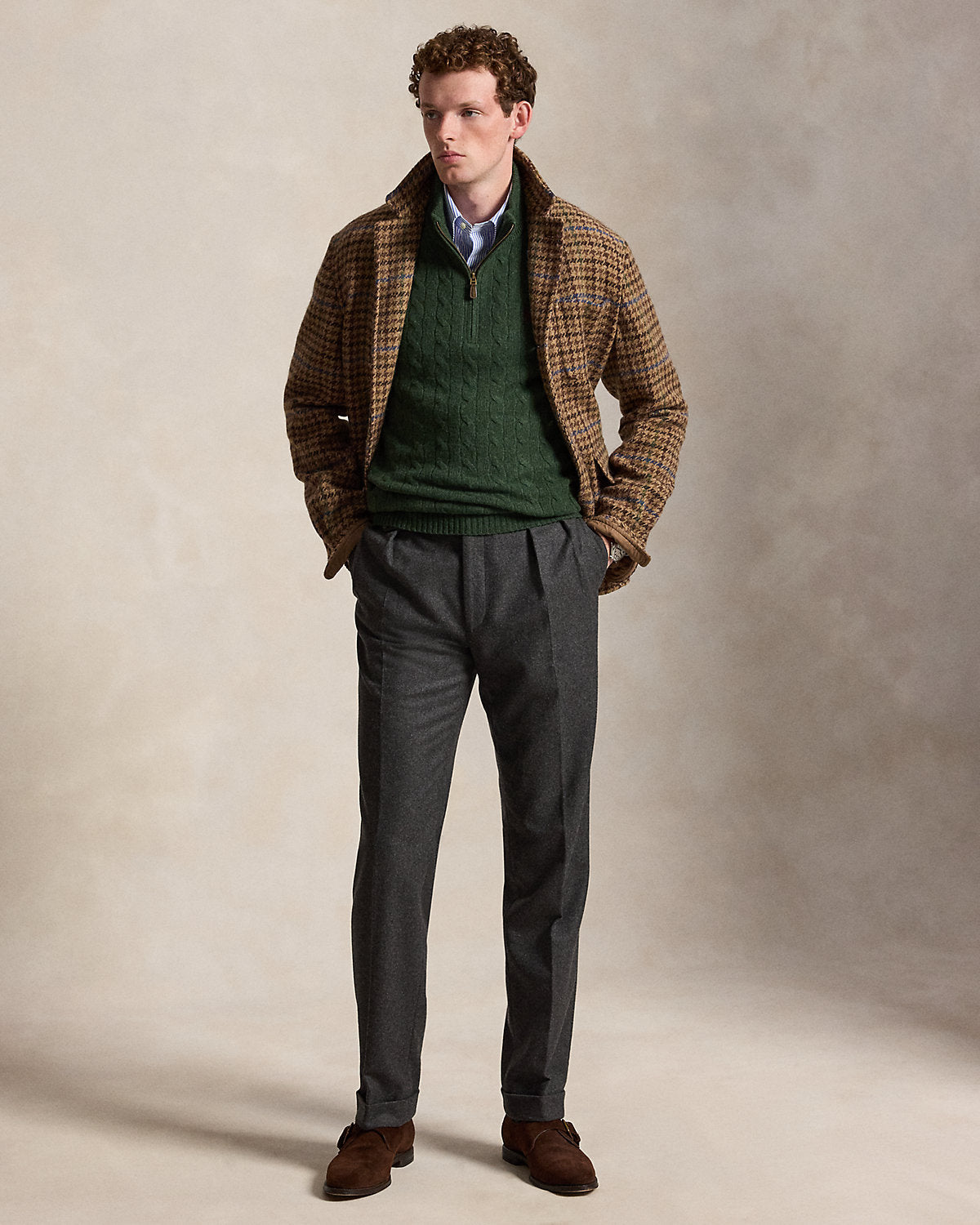 Cable-Knit Quarter-Zip Sweater