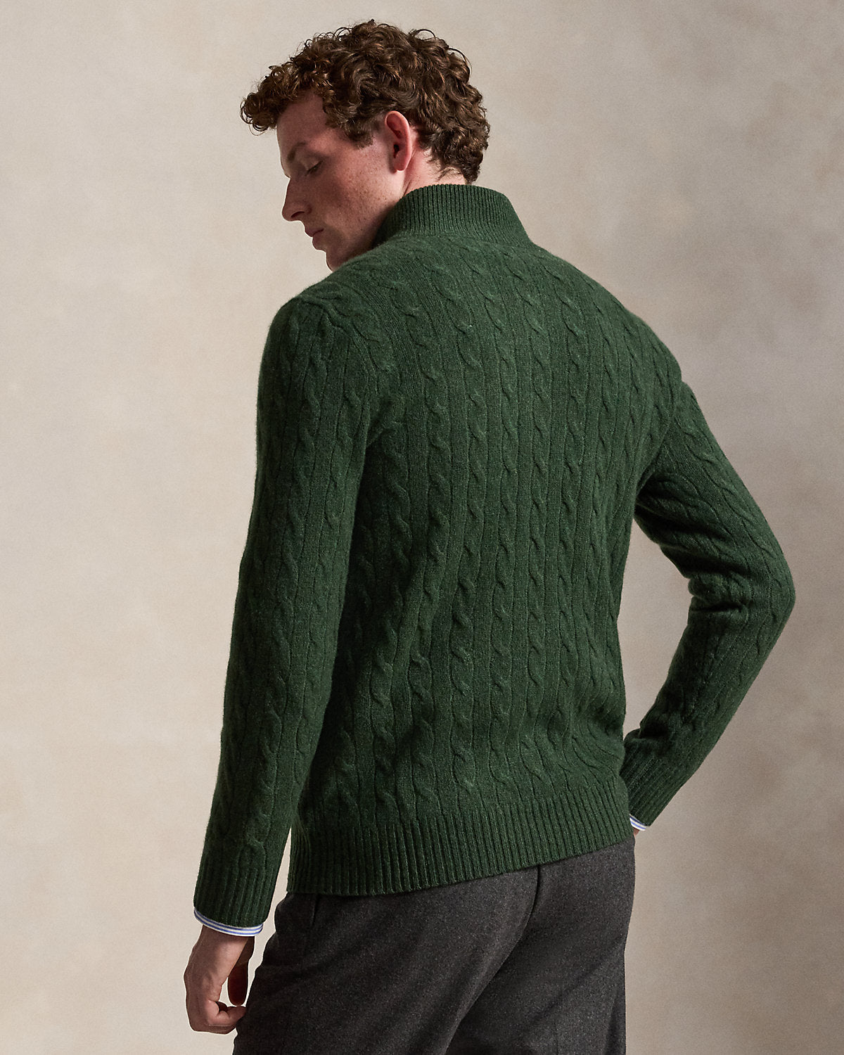 Cable-Knit Quarter-Zip Sweater