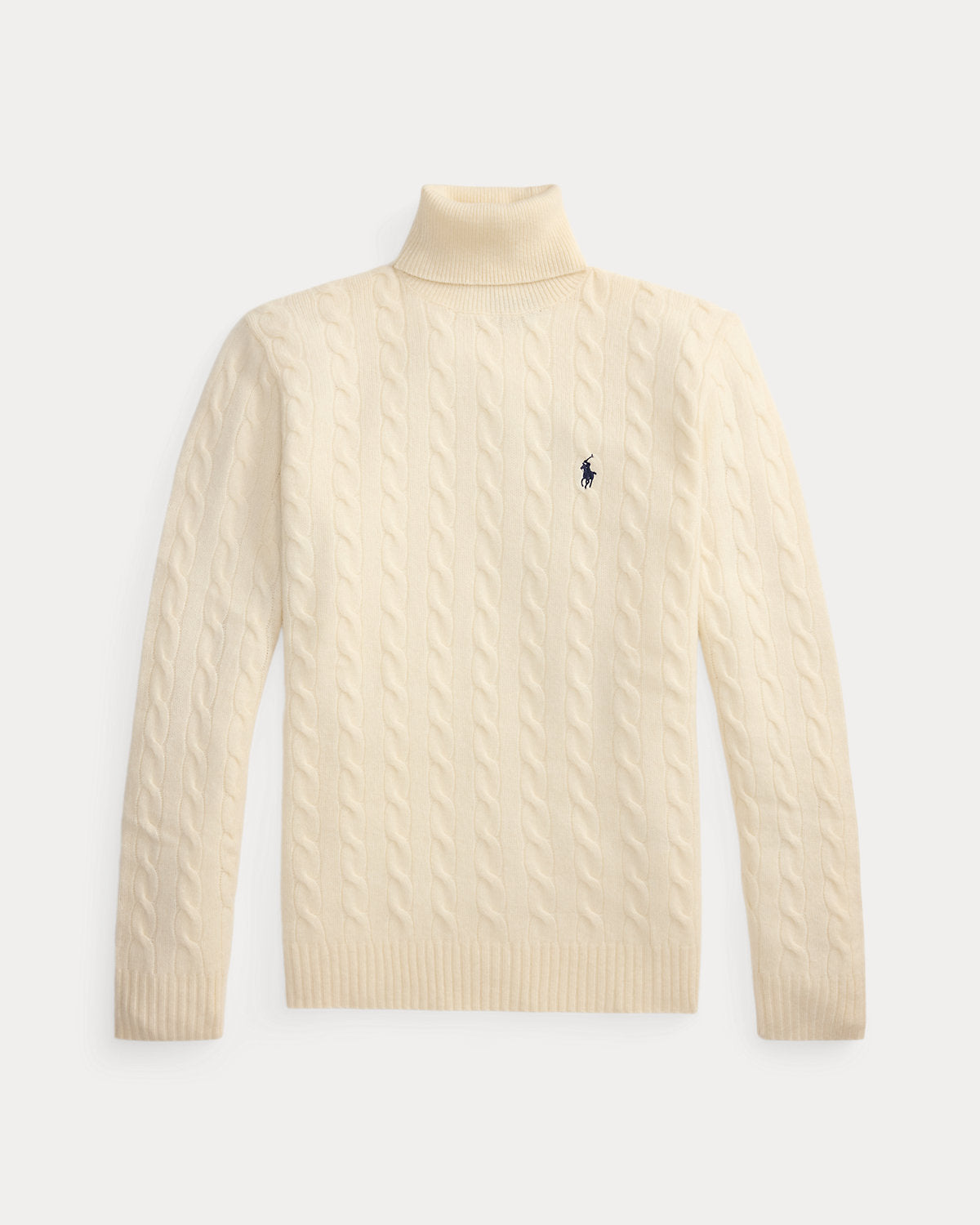 Cable Wool-Cashmere Turtleneck Sweater