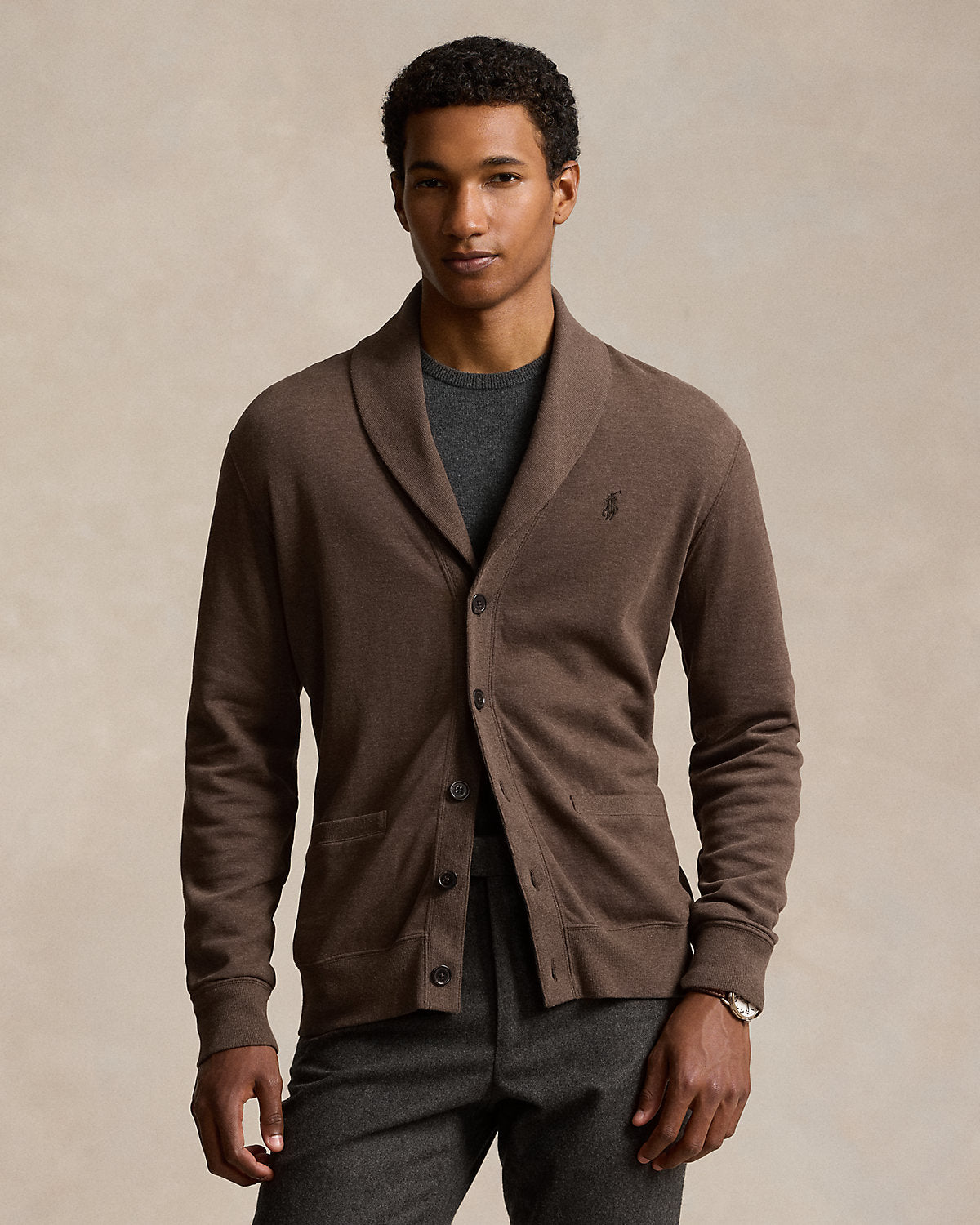Luxury Jersey Shawl-Collar Cardigan