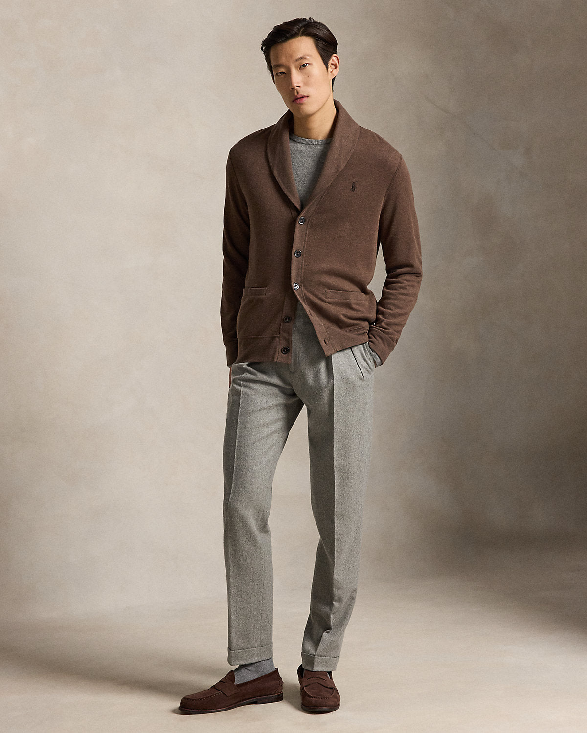 Luxury Jersey Shawl-Collar Cardigan