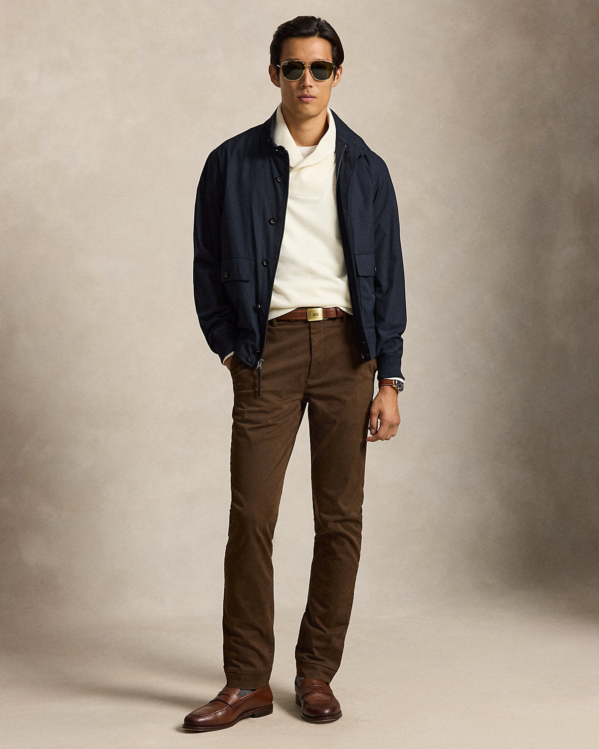 Luxury Jersey Shawl-Collar Pullover