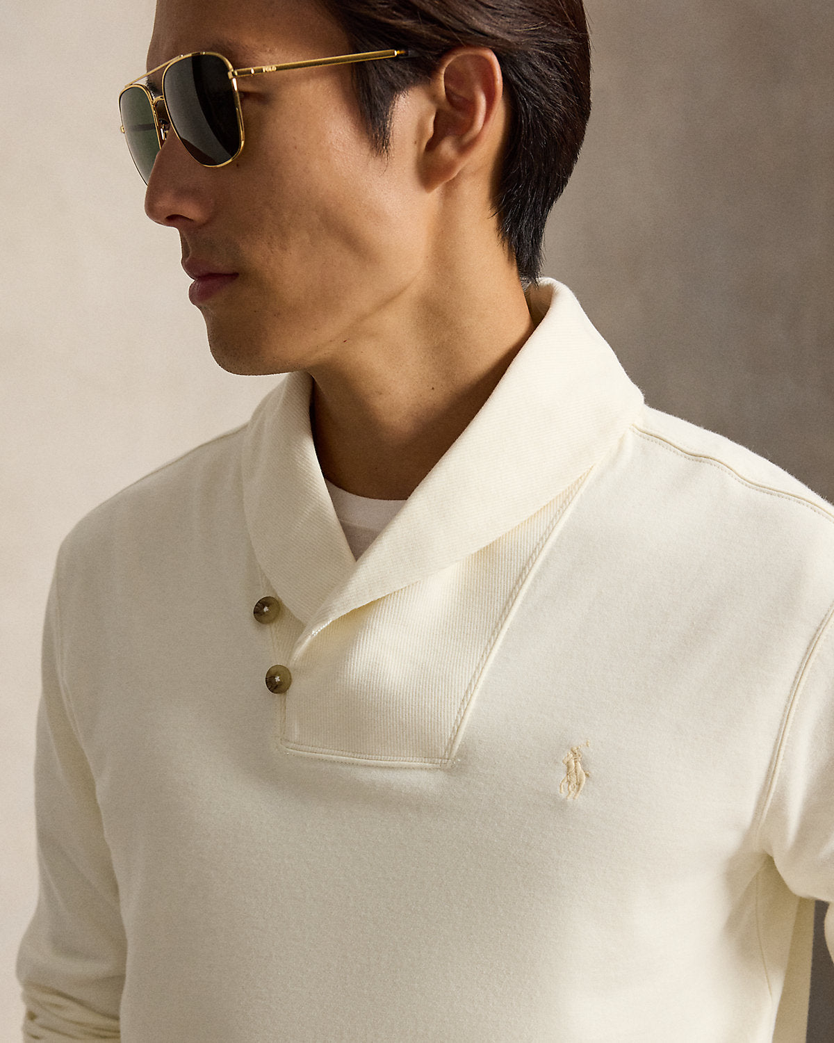 Luxury Jersey Shawl-Collar Pullover
