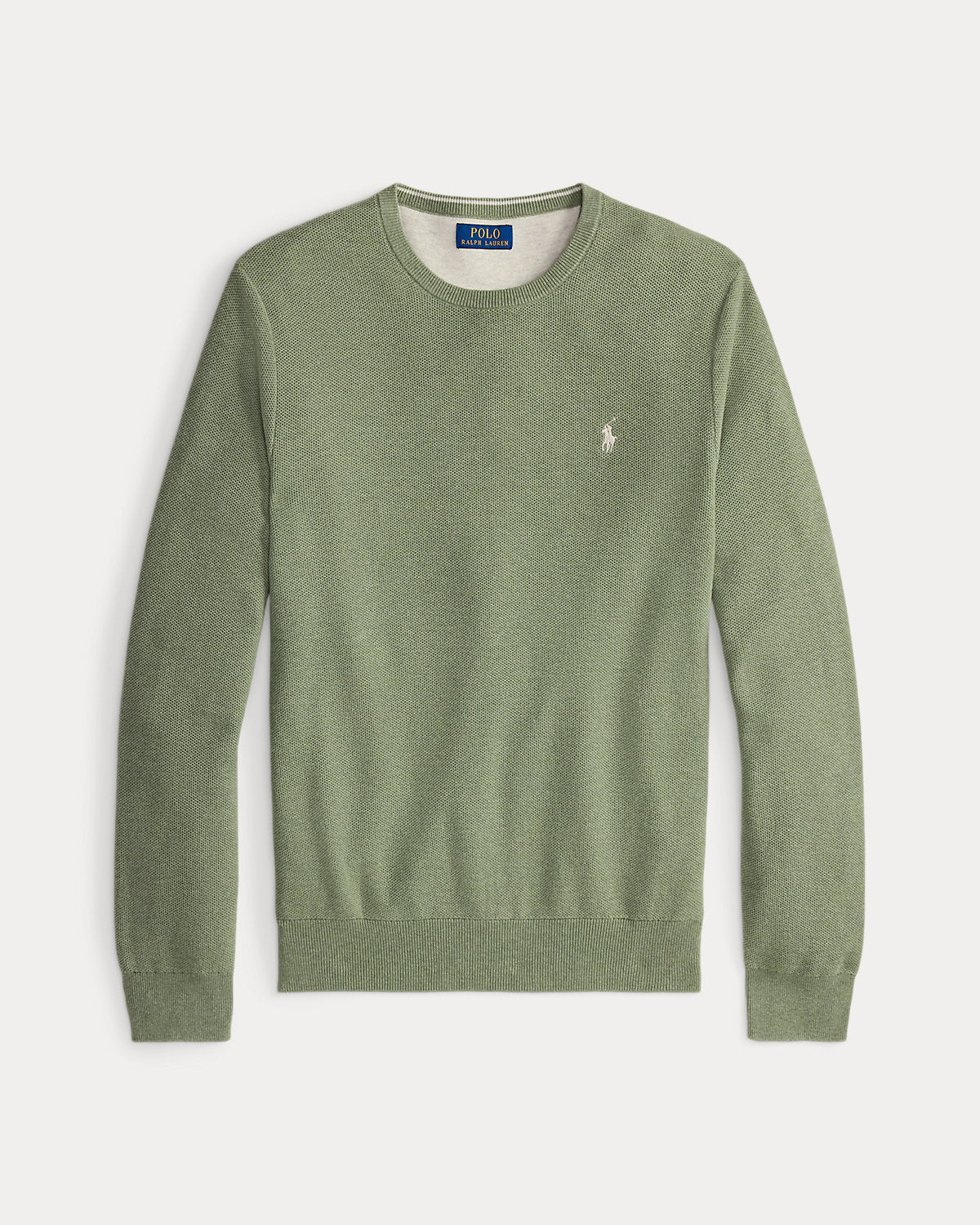 Mesh-Knit Cotton Crewneck Sweater