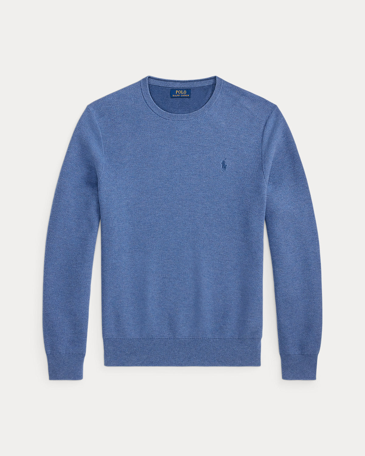 Mesh-Knit Cotton Crewneck Sweater
