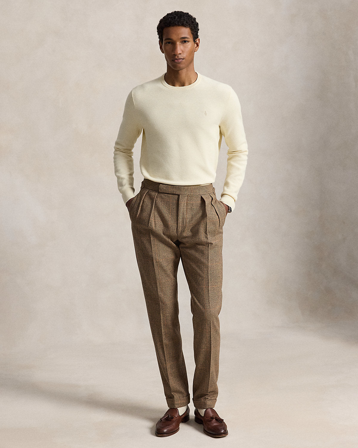 Mesh-Knit Cotton Crewneck Sweater