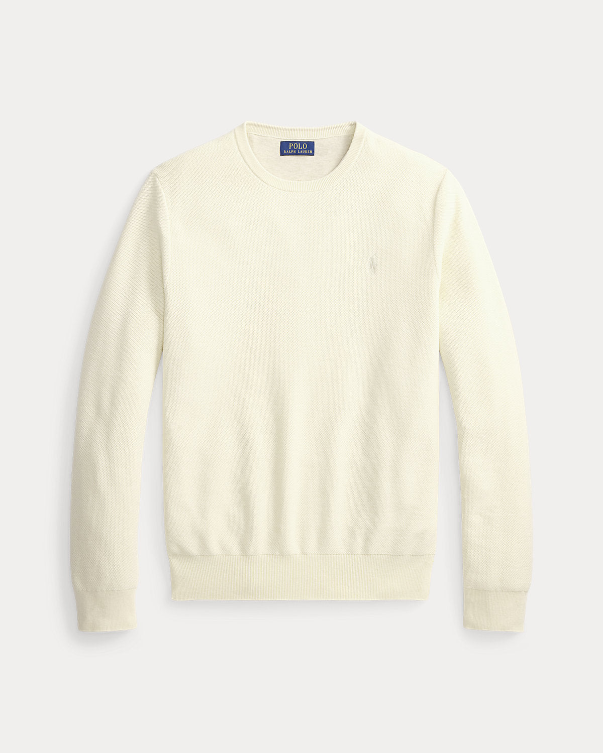 Mesh-Knit Cotton Crewneck Sweater