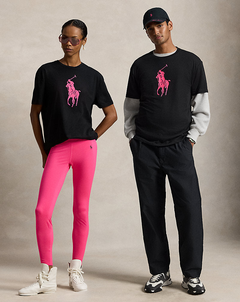 Pink Pony Classic Fit Jersey T-Shirt Polo Black