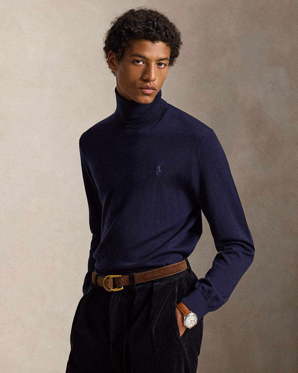 Washable Wool Turtleneck Sweater