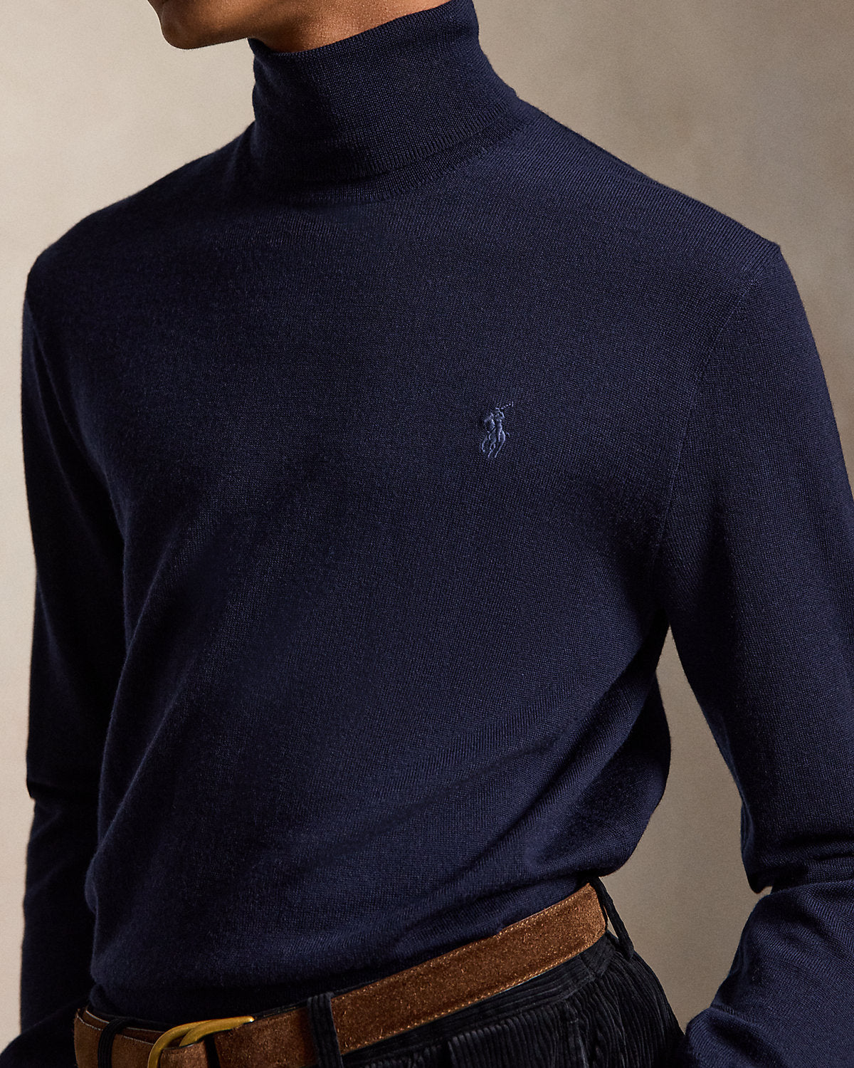 Washable Wool Turtleneck Sweater