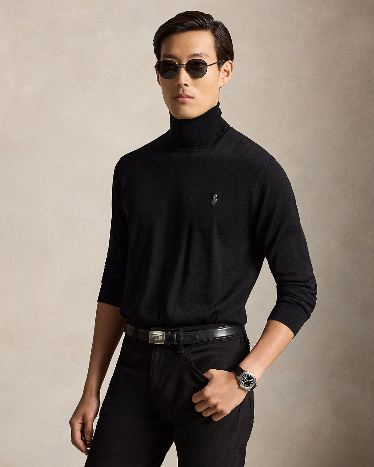 Washable Wool Turtleneck Sweater