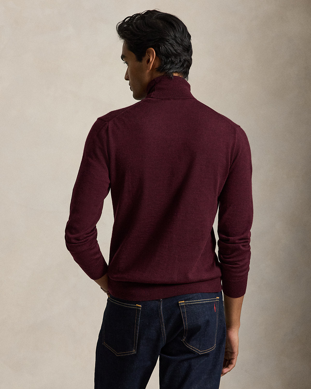 Washable Wool Turtleneck Sweater