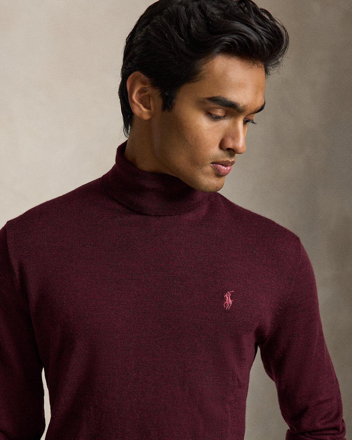 Washable Wool Turtleneck Sweater