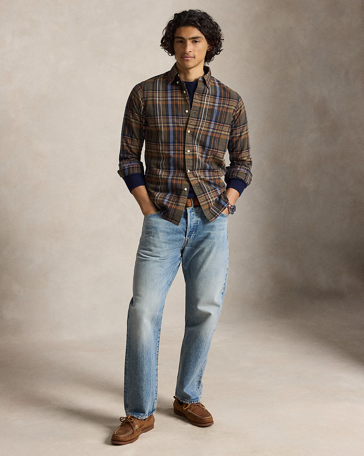 Classic Fit Plaid Oxford Shirt