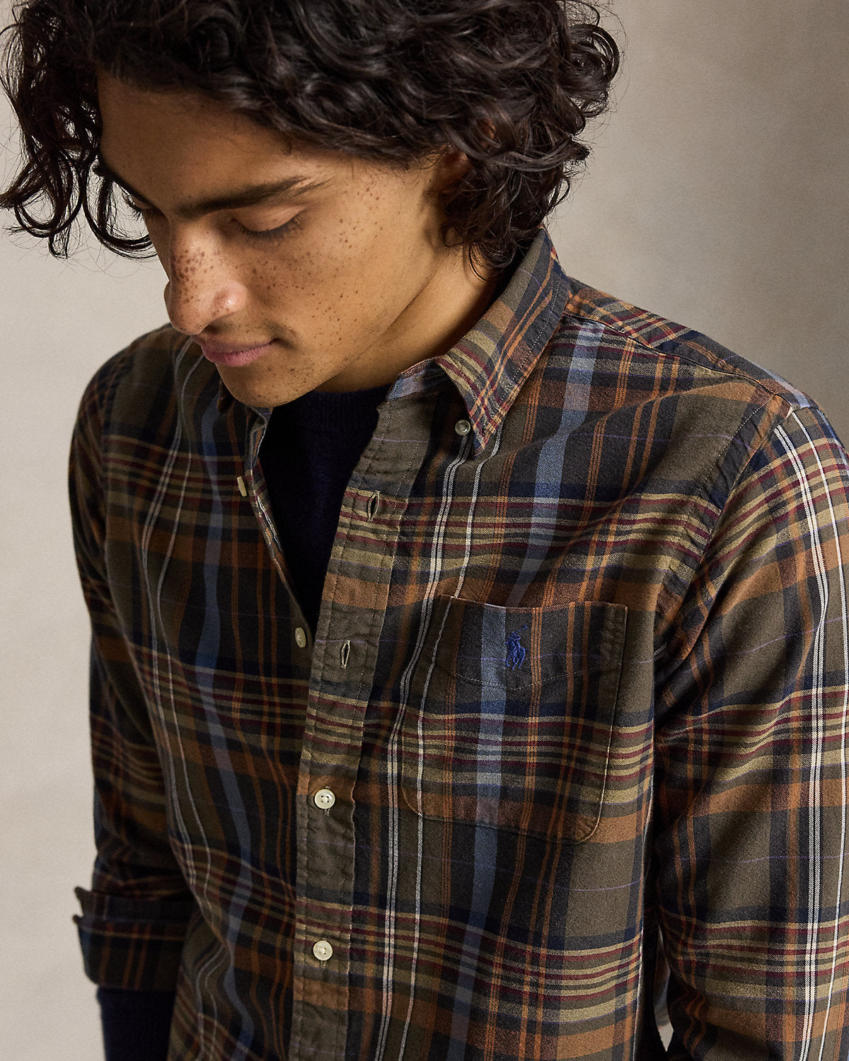Classic Fit Plaid Oxford Shirt