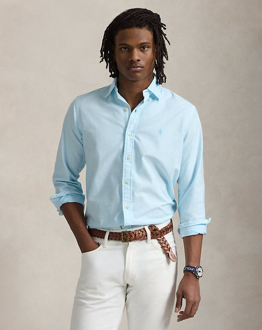 Custom Fit Mineral-Dyed Oxford Shirt Sky