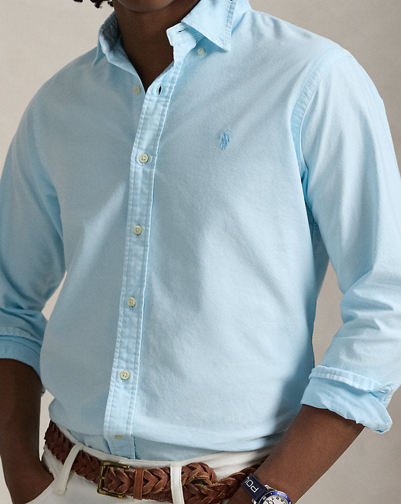 Custom Fit Mineral-Dyed Oxford Shirt Sky