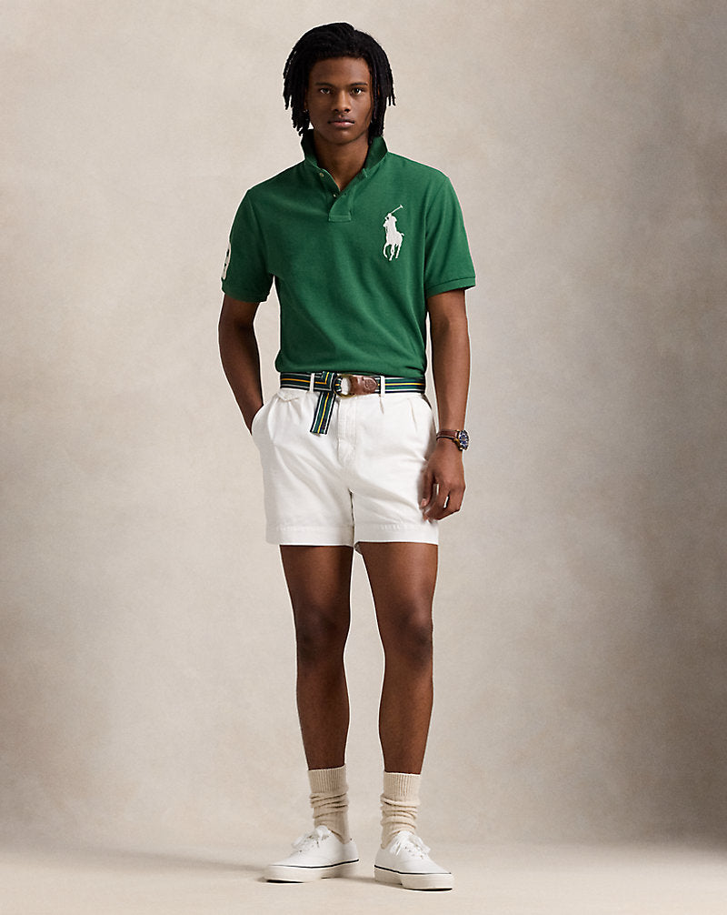Custom Slim Fit Big Pony Mesh Polo Shirt Antique Green