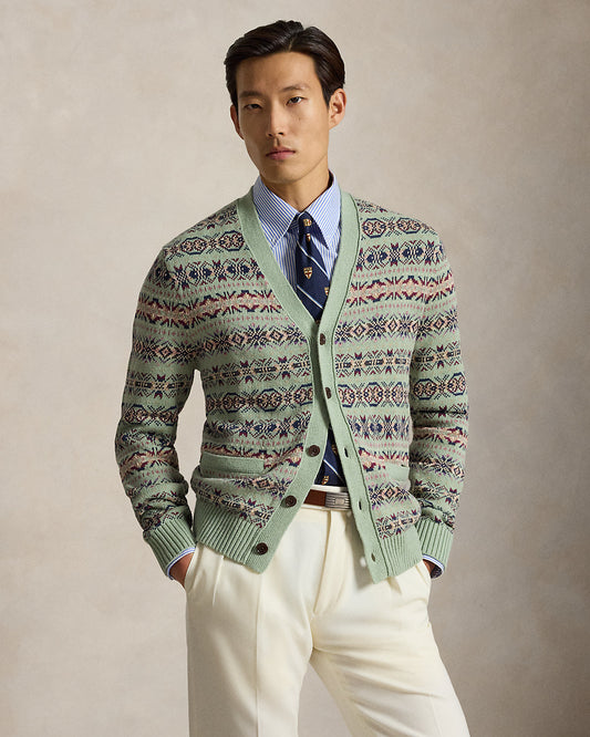 Fair Isle Linen-Cotton Cardigan