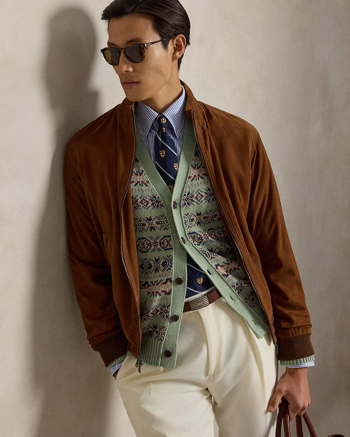 Fair Isle Linen-Cotton Cardigan
