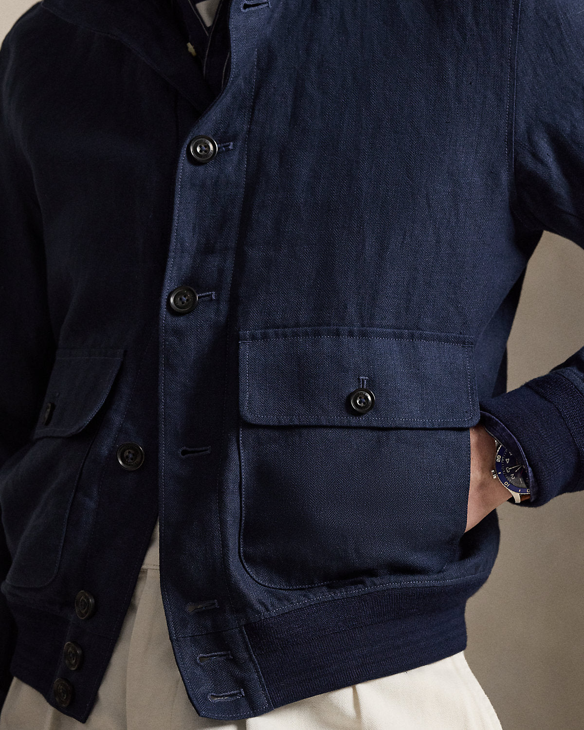 The Barrett Linen Herringbone Jacket