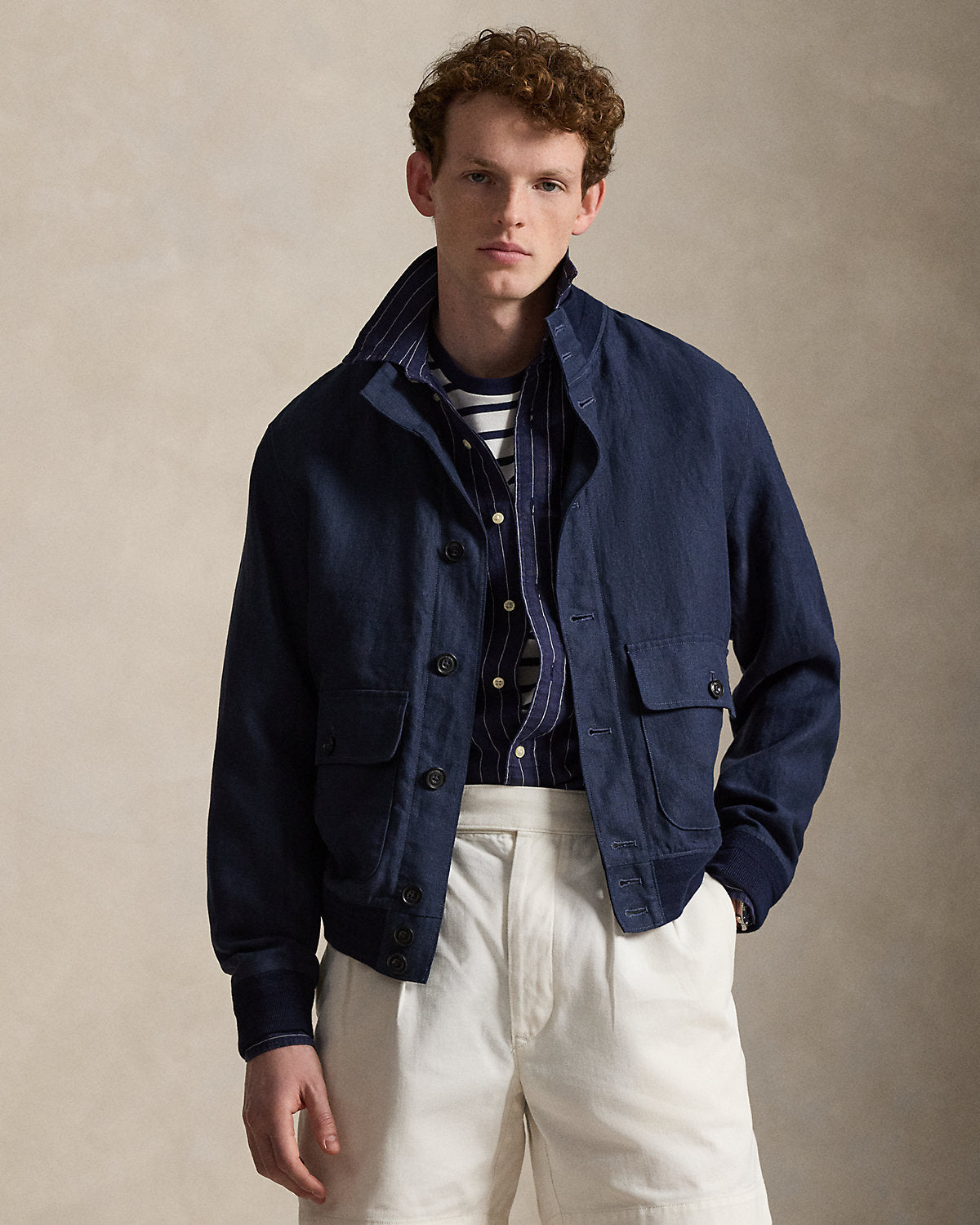 The Barrett Linen Herringbone Jacket