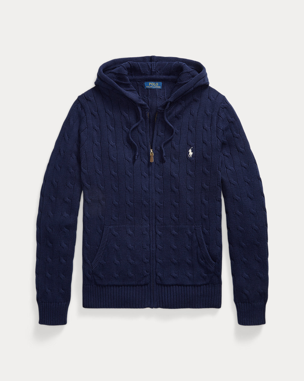 Cable-Knit Cotton Hooded Sweater