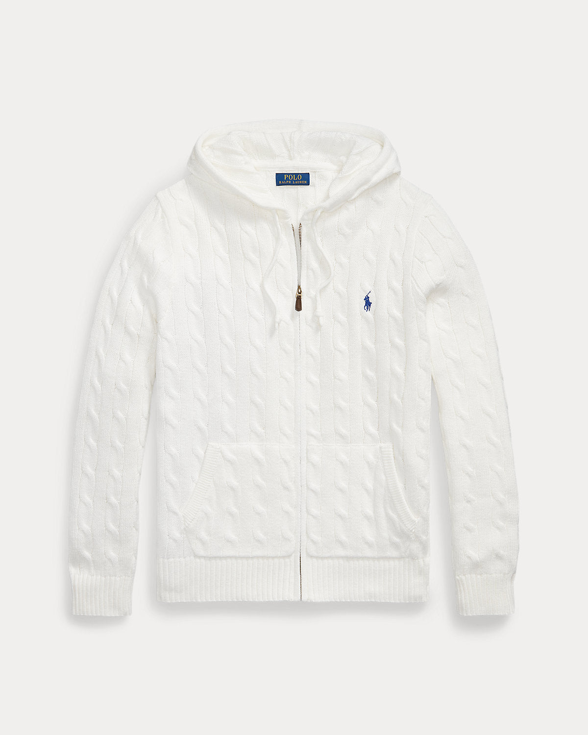 Cable-Knit Cotton Hooded Sweater