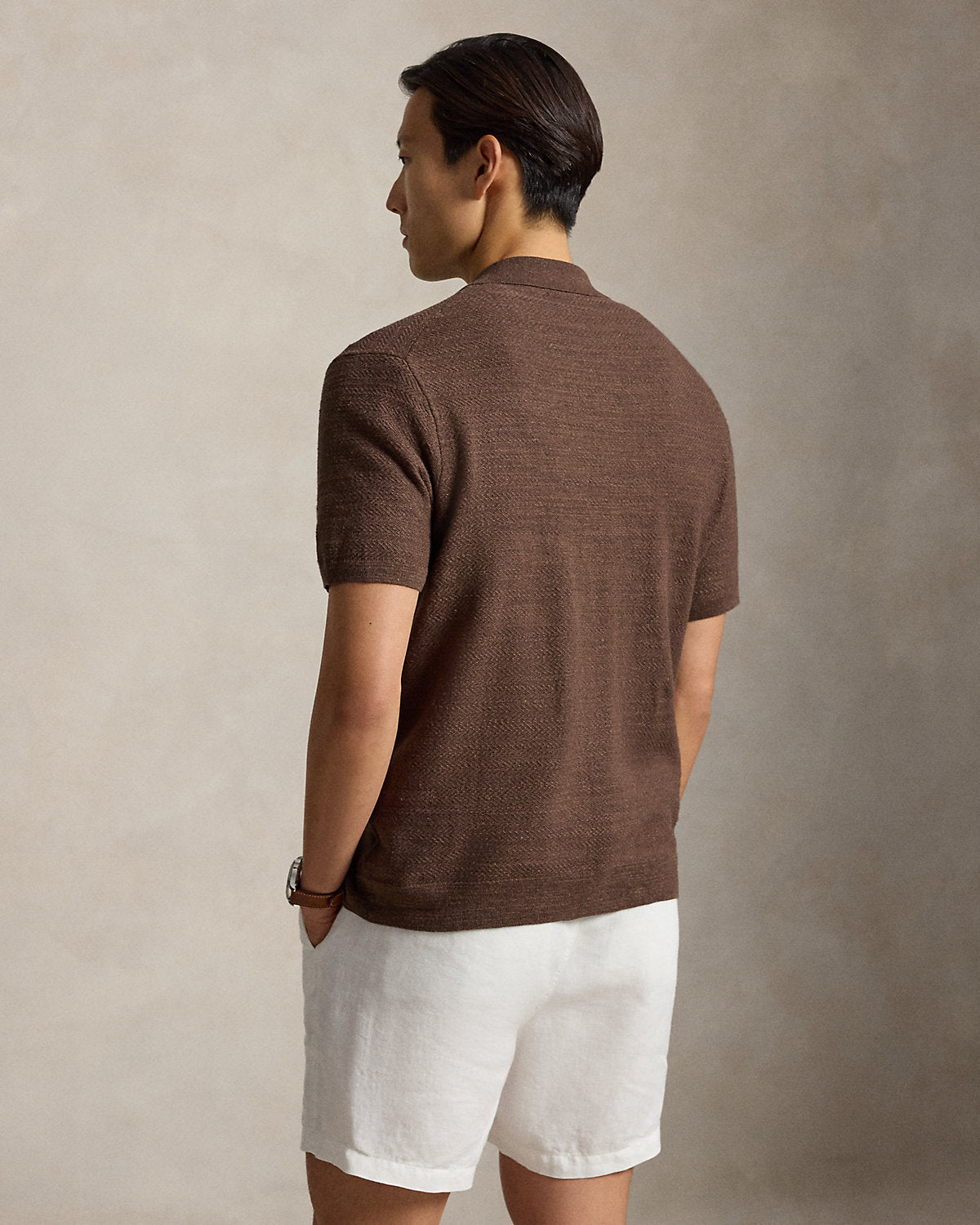 Cotton-Linen Camp Shirt Sweater