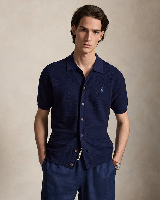 Cotton-Linen Camp Shirt Sweater