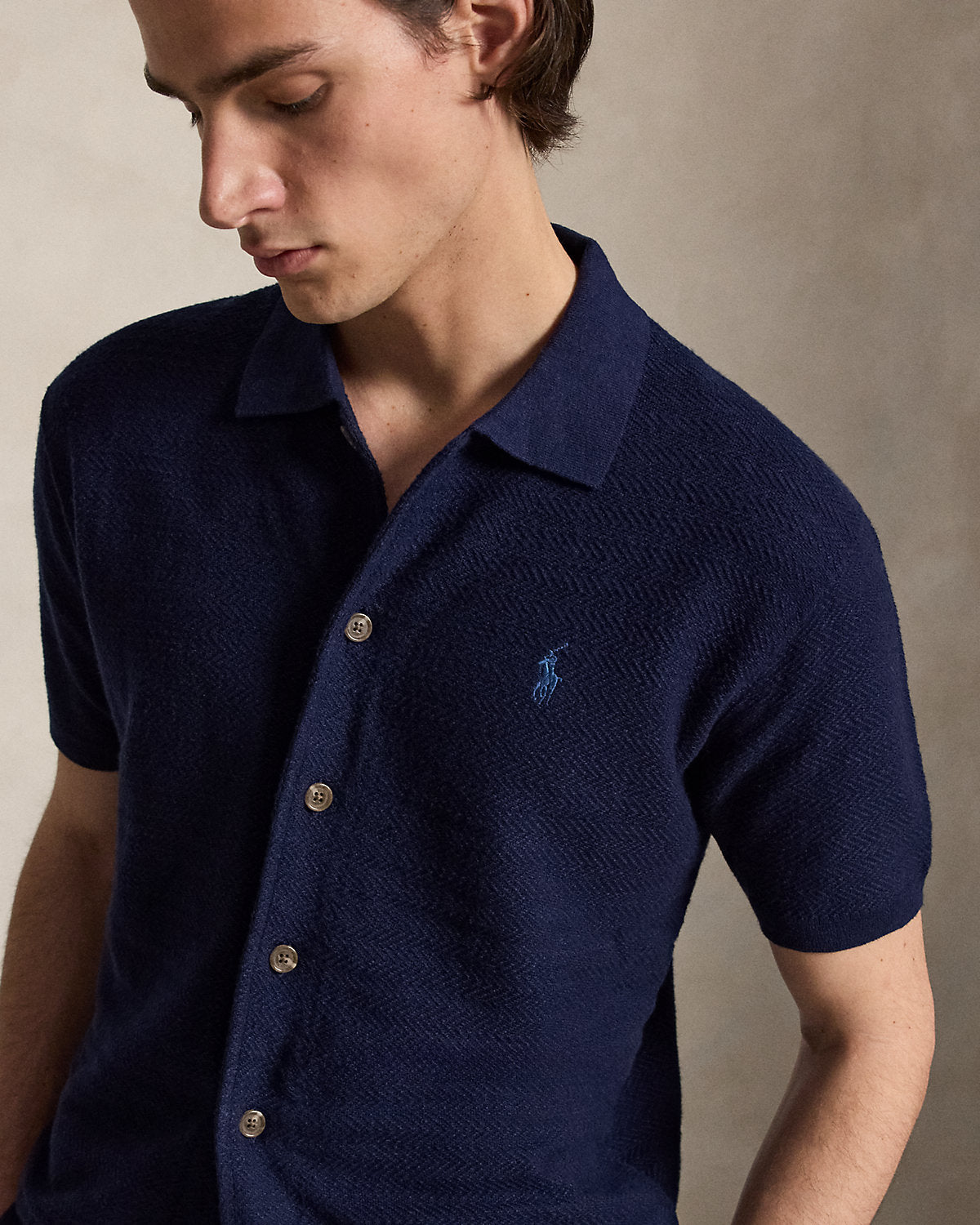 Cotton-Linen Camp Shirt Sweater
