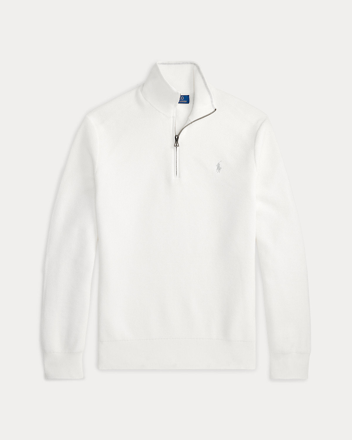 Mesh-Knit Cotton Quarter-Zip Sweater