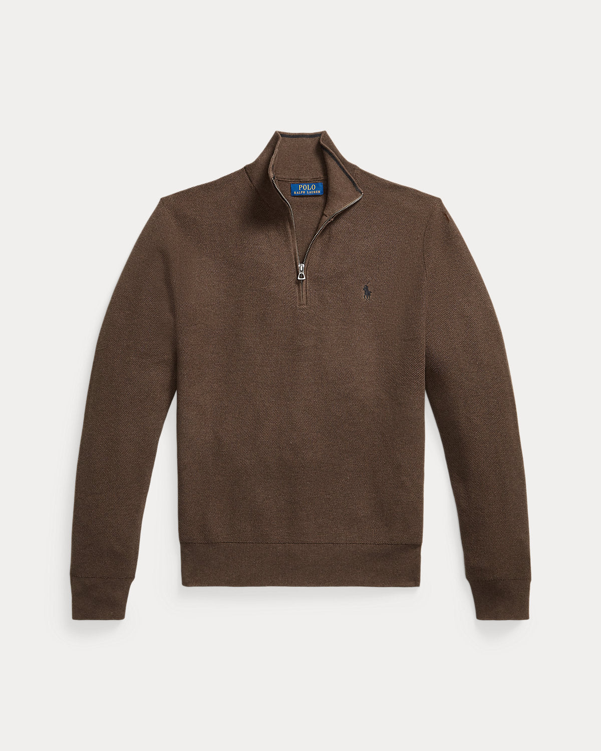 Mesh-Knit Cotton Quarter-Zip Sweater