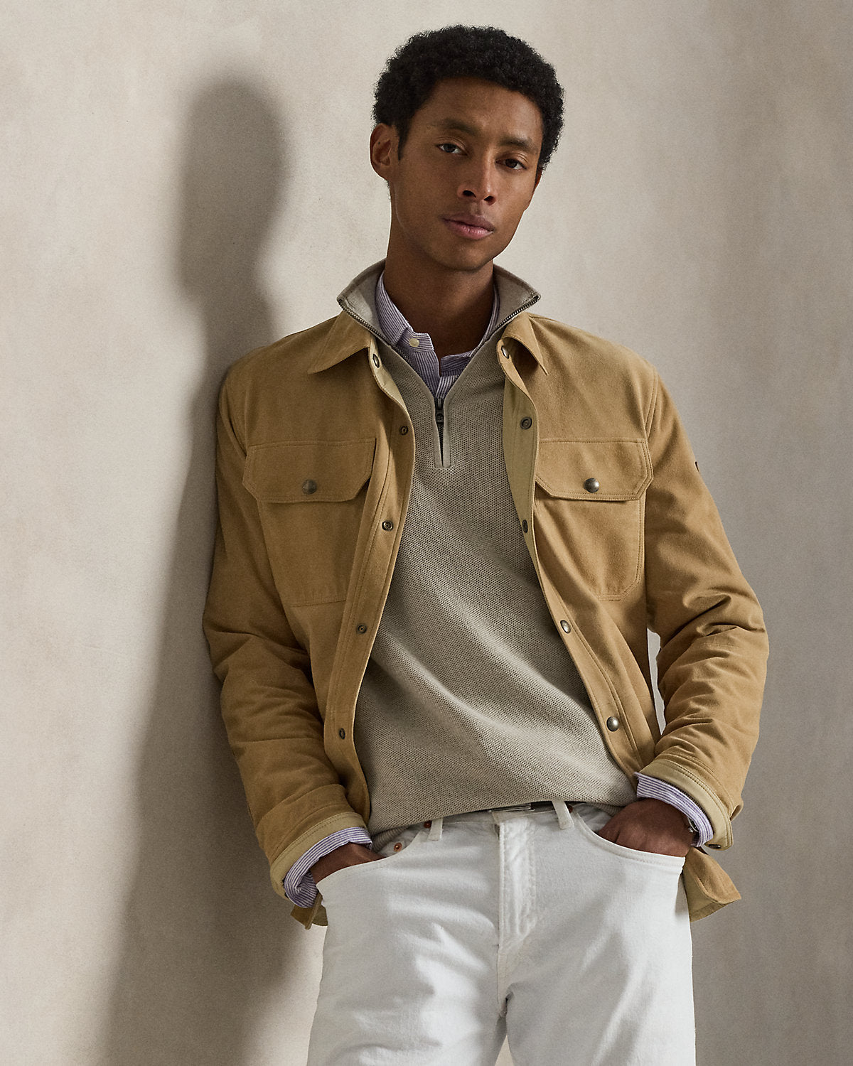 Mesh-Knit Cotton Quarter-Zip Sweater