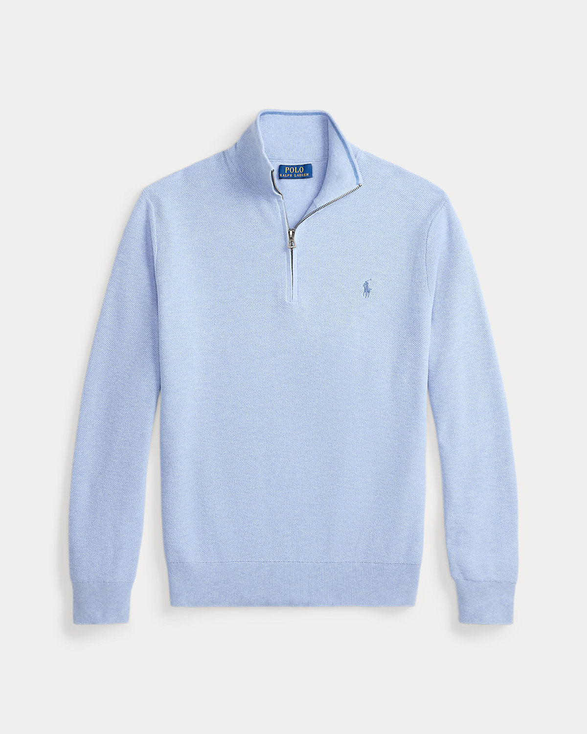 Mesh-Knit Cotton Quarter-Zip Sweater