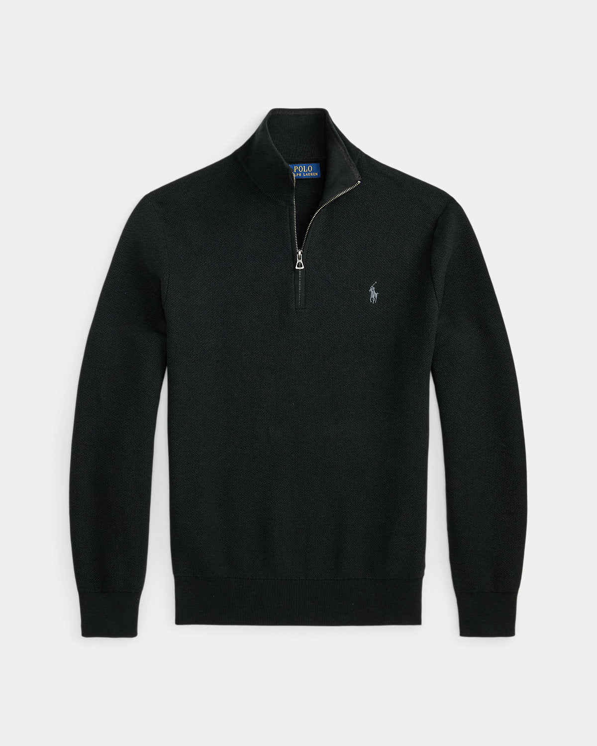 Mesh-Knit Cotton Quarter-Zip Sweater