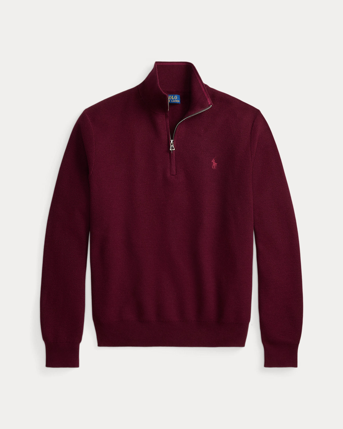 Mesh-Knit Cotton Quarter-Zip Sweater