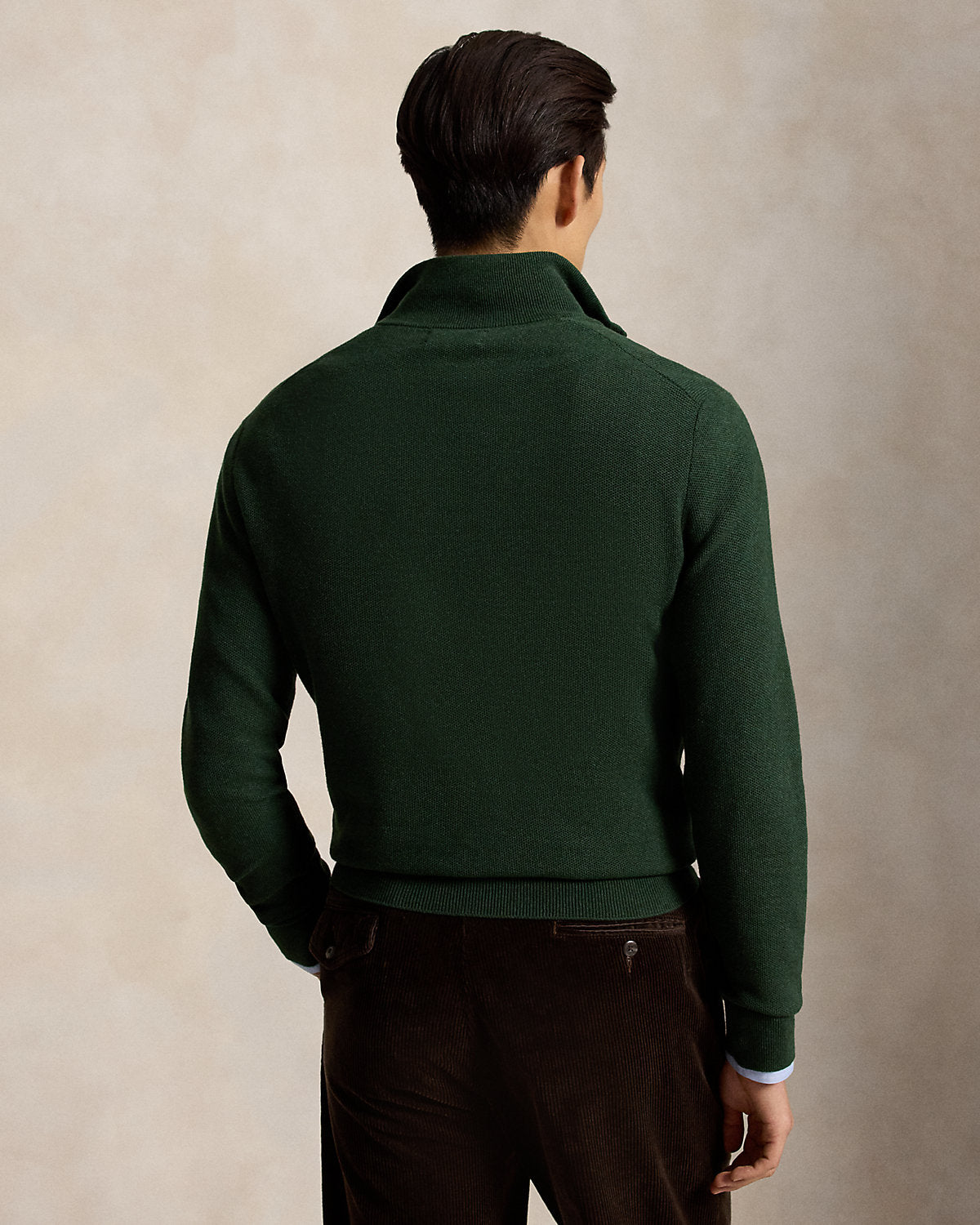 Mesh-Knit Cotton Quarter-Zip Sweater