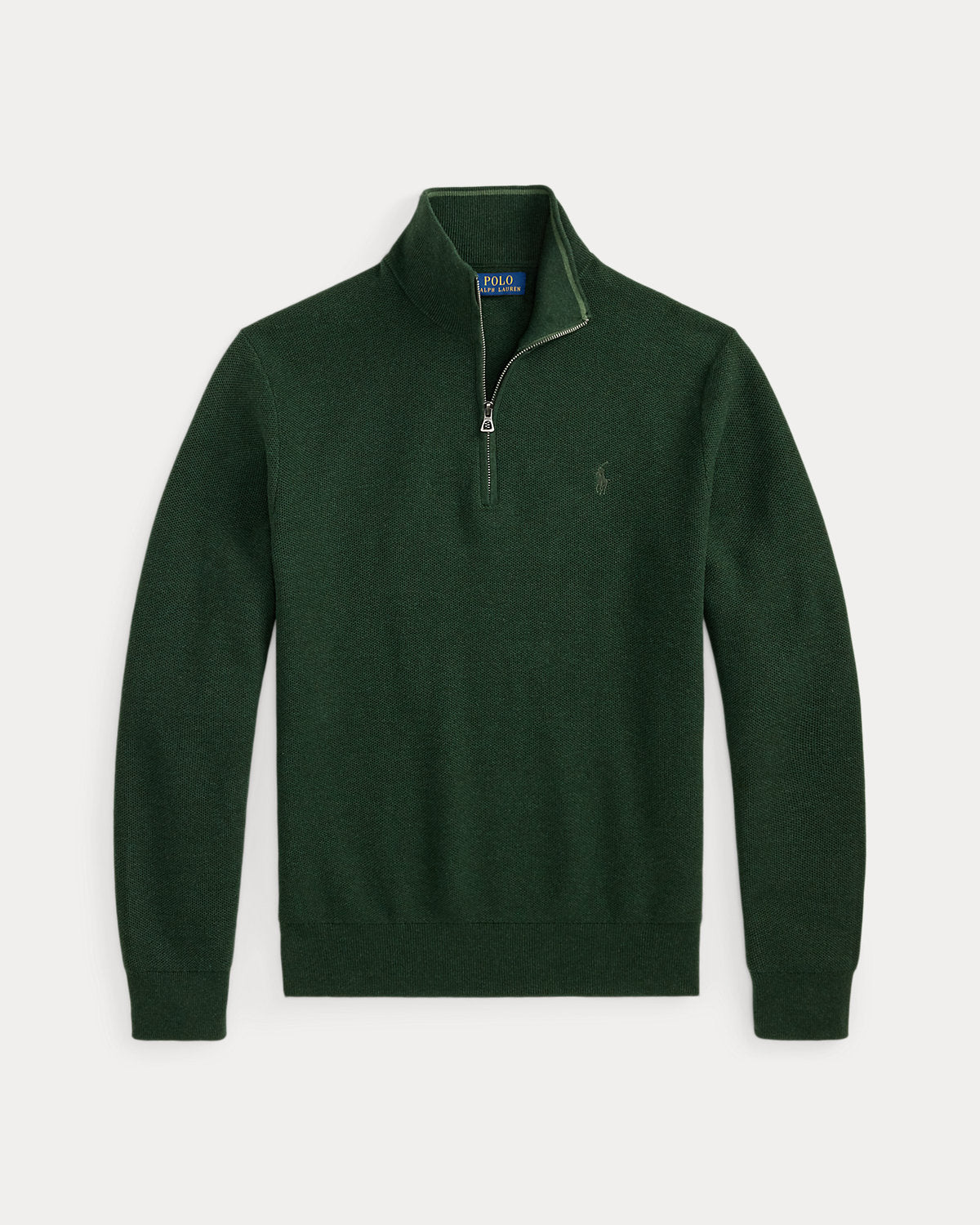 Mesh-Knit Cotton Quarter-Zip Sweater